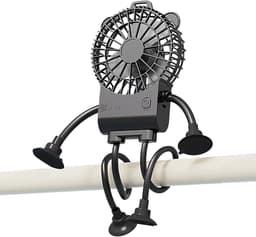 Tafelventilator Robot - Bureauventilator Zuignap - Koelen op Bureau - 3 Snelheden Instelbaar - 16.7W x 5H cm - Zwart — thumbnail 1