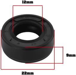 Dailygoods- Olieafdichting 4 Stuks - Nitrilrubber - 12x22x9 mm - Geschikt voor Grasmaaier/Auto/Motorfiets/Truck - Zwart - Eenvoudig te Installeren - Keerring — thumbnail 4
