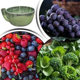 Fruit Wasmachine - Berry Kom - Keuken Voorbereiding - Zelf Roterend - 16.8 cm - Lichtgroen — thumbnail 5