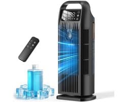 Mobiele Aircooler – 6-in-1 Luchtkoeler – Stil – 120° Oscillatie – 1200 ml – Zwart — afbeelding 1