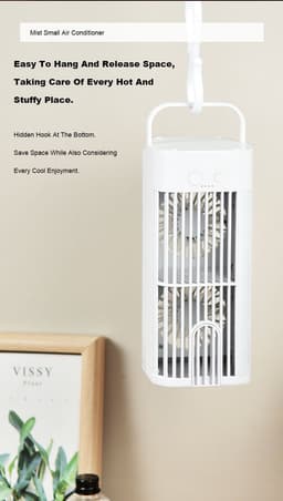 Draagbare Aircooler - Mobiele Persoonlijke Luchtkoeler met Water/Ijs - Met LED - verlichting - Geluidsarm - Oplaadbaar - 2400mAh Accu - Compact Formaat - 3 Standen — thumbnail 2