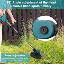 Elektrische Grasmaaier - Draadloze Trimmer - Tuinonderhoud - Borstelloze Motor - 23 cm Snijdiameter - Zwart — thumbnail 5