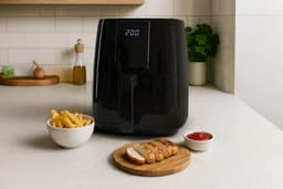 Swiss Pro+ Airfryer SP-AF5L - 5 Liter - Heteluchtfriteuse met Kijkvenster - Digitaal Touchscreen - 1450W - Geschikt voor 5 personen - Zwart — thumbnail 4