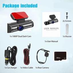 Dashcam Auto - Dashboardcamera Rijcamera - Veilige Ritten - Dubbele Camera Opname - 1080p Full HD - Zwart — thumbnail 2