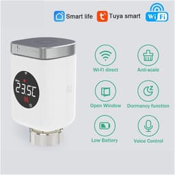 Slimme Thermostaatkop - Radiatorkraan Actuator - Verwarming Regelen - Wifi Afstandsbediening - M30x1.5mm - Wit — thumbnail 5