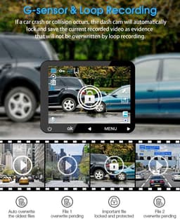 Auto Camera - Ritregistratie - Veiligheid Onderweg - Dubbele Opname - 310 Graden - Zwart — thumbnail 5