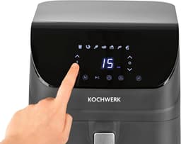 Heteluchtfriteuse - Airfryer Frituurpan - Vetarm Koken - Touchscreen Bediening - 4 Liter - Grijs — thumbnail 5