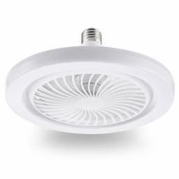 Stille ventilatorlamp voor fitting – Plafondventilatorlamp met schroeffitting, LED-lamp met ventilator, plafondventilator met verlichting en afstandsbediening voor keuken, badkamer, berging en garage (wit) — thumbnail 3