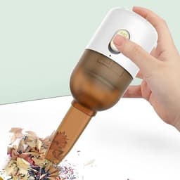 Handheld stofzuiger - Klein stofzuigertje - Tafelstofzuiger - stofzuiger - draagbaar - handheld - USB Oplaadbaar - hoge zuigkracht - compact en draagbaar - bureau voor het reinigen van kruimels, huishouden, kantoor - wit — thumbnail 5