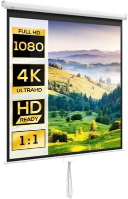 Projectiescherm 85 inch 1:1 wit, kunststof met verstelbare hoogte — thumbnail 5