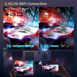 Mini Beamer - Projector - Digitale Beamer - Draagbaar - 1080P Projector - 4K Full HD - Met Auto Focus - 21000LM - 2500ANSI - AC100-240V / 50-60Hz - Android System - 205W - Zwart — thumbnail 2