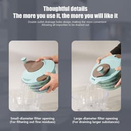Salade Spinner - Groente Droger - Snel Groenten Wassen - Grote Capaciteit - 25cm - Blauw — thumbnail 3