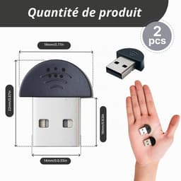 2 stuks Mini USB 2.0 Omnidirectionele 360° Microfoon voor PC – Zeer Gevoelige USB-microfoon voor Computer – Microfoon voor PC en Opname — thumbnail 2