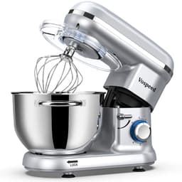 Keukenmachine 1500W – 6 Snelheden – 6L RVS Mengkom – Met Garde, Deeghaak en Menghaak — thumbnail 1