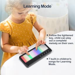 Mini piano speelgoed - Lichtgevend mini keyboard voor kinderen, zakpiano, muzikaal leerspeelgoed voor peuters en kleuters, geschikt voor baby's, meisjes en jongens van 1 tot 5 jaar, ideaal als verjaardagscadeau - Zwart — thumbnail 4