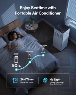 Mobiele airco 10000 BTU draagbaar met afstandsbediening, ontvochtiger en 24-uurs timer — thumbnail 5