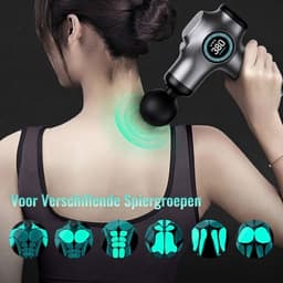 SP® Massage Gun – Stil, Draagbaar Massagepistool – Perfect voor Rug, Nek, Benen, Sport en Thuis – Zwart – 17cm x 13cm x 5cm — thumbnail 4