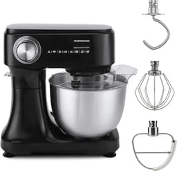Planetaire Mixer - Keukenmachine Deegmixer - Bakken Ingrediënten Mengen - 12 Snelheden Pulsefunctie - 3.5L Kom - Zwart — thumbnail 1