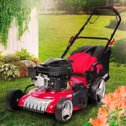 Benzine grasmaaier - Aangedreven maaier - Gazon onderhoud - 4-in-1 functie - 46 cm maaibreedte - Metaal — thumbnail 1