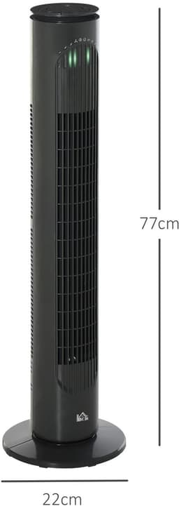 Zerova Torenventilator met Afstandsbediening - Ventilator Staand - Fan - Luchtverfrisser - 3 Snelheden - 45 W - Donkergrijs — thumbnail 3
