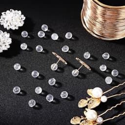 100 stuks rubberen oorbelachterkanten, rubber, comfortabel, ondoordringbaar, zacht, veilige achterkanten, doorzichtig, antislip, oorbelstoppers, veilige pasvorm voor oorbellen, hoepels en piercings — thumbnail 2