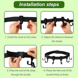 Boomstandaard Riemhanger, Premium Outdoor Boomstandaard Riemhanger met 6 Haken Praktische Outdoor Accessoires voor Jagen Kamperen Wandelen (Zwart) — thumbnail 4