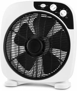 Tafelventilator 30,5 cm – 40 W – 3 Snelheden – 360° Draaibaar – Timer 120 Min – Wit/Zwart — thumbnail 1