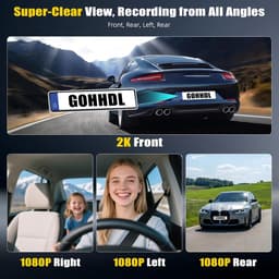 SnelShoppen - 2K Dashcam Voor- en Achteruit met APP WiFi, 4 Kanalen 2K+3*1080P, 150° Hoek, Super Nachtzicht, Parkeerbewaking, G-sensor, Loopopname, AP — thumbnail 5