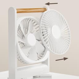 Draagbare Tafelventilator - Kleine Ventilator Bureau - Persoonlijke Koeling - Stille Luchtstroom - 16.8x3.7x23cm - Wit — thumbnail 3