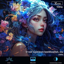 Mini Beamer 1080P Full HD - Android TV Projector - 4K Ondersteuning - WiFi 6 - Bluetooth 5.2 – Automatische Keystonecorrectie – Draagbaar ontwerp – Thuisbioscoop – 25,8 x 13,8 x 14,6 cm - 1 stuk - Zwart — thumbnail 5
