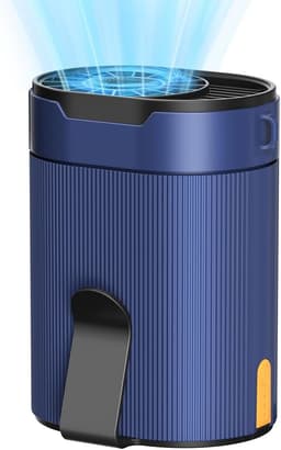 Draagbare Ventilator met Clip – 4-in-1 Tailleventilator – USB-C Oplaadbaar – 4 Snelheden – Stil – 3000 mAh Blauw — thumbnail 1