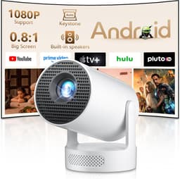 SnelShoppen - Mini Beamer 4K Projector met WiFi 6 & Bluetooth 5.4, Draagbare Smart Projector voor Buiten, 180° Rotatable, Voor Smartphone/PC/Laptop, P — thumbnail 1