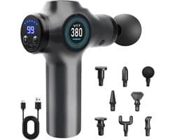 SnelShoppen - Massage Gun met 99 Snelheden, 8 Interchangeable Massage Heads, Mini Musket, LCD Touchscreen en USB-C Oplader voor Atleten en Thuisgebrui