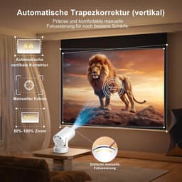 SnelShoppen - Portable Video Projector 2026 Mini Projector 4K Wi-Fi 6 Bluetooth 5.4 Android 14 180° Rotatable 12000 Lumens Home Cinema Wit — thumbnail 4