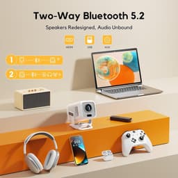 SnelShoppen - 4K Projector met WiFi 6 en Bluetooth 5.2 - Draagbare Projector met Native 1080p Resolutie, Autofocus, 120° Automatische Keystone Correct — thumbnail 4
