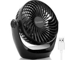 USB Tafelventilator - Stil - 3 Snelheden - Opvouwbaar - 360° Verstelbaar - Compact - USB Aangedreven - 17 cm — afbeelding 1