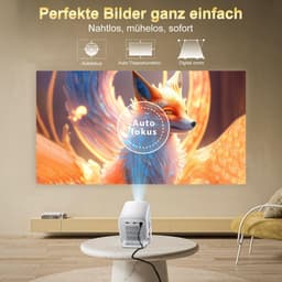 SnelShoppen - Smart Beamer Draagbare Videoprojector 4K FHD 1080P met Wifi 6, BT5.4, Autofocus, Autokeystone, Mini-projector Android 14.0 voor Thuisbio — thumbnail 2