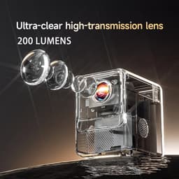 Mini Beamer - Draagbare Projector - 200 ANSI Lumen - 1280x720 Resolutie - Android 11 - WiFi Bluetooth - Voor Thuisbioscoop — thumbnail 4