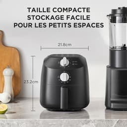 Airfryer 2 Liter – Mini Heteluchtfriteuse – 5-in-1 Functie – Antiaanbaklaag – Vaatwasmachinebestendig – 1150W Zwart — thumbnail 2