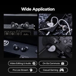 Kiwi Ears Belle - In-Ear Monitors - IEM - 10 mm DLC Dynamische Driver - Audiofiele Oordoppen - Verwisselbare Kabel - 3,5 mm - Black — thumbnail 3