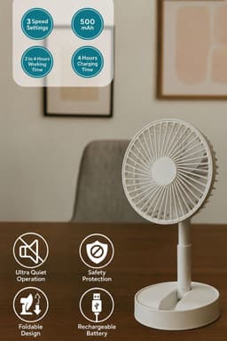 Asir - Staande Ventilator/Fan - 100% ABS - 13.5 x 13.5x 6.7 cm — thumbnail 3