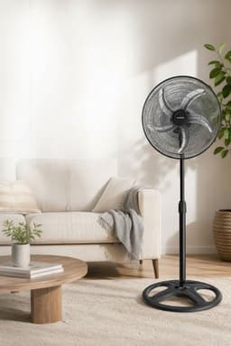 Asir - Staande Ventilator/Fan - Staande Staande Ventilator - 100% ABS - 50 x 50 x 132 cm — thumbnail 2