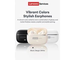 Lenovo LE208 TWS Draadloze Oordopjes - Bluetooth 6.0 Earbuds - In-ear - Beige