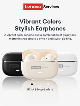 Lenovo LE208 TWS Draadloze Oordopjes - Bluetooth 6.0 Earbuds - In-ear - Beige — thumbnail 1