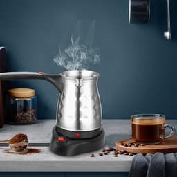 Turks Koffiezetapparaat - Elektrische Koffiepot Mokka - Koffie Maken - Met Handvat - 500 ml - Zilver — thumbnail 3