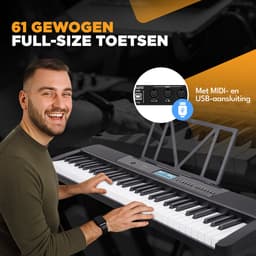 Finesse Keyboard Piano - MIDI & Bluetooth - Sustain Pedaal - 61 Keys - Digitale Piano - Elektrische Piano - Kind — thumbnail 4