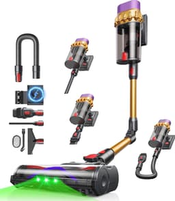 Konsoefuly Draadloze Steelstofzuiger — 650W Borstelloze Motor Met 125000 Omwentelingen per Minuut — 70 Minuten — 3 snelheden — Extra HEPAfilter — thumbnail 1