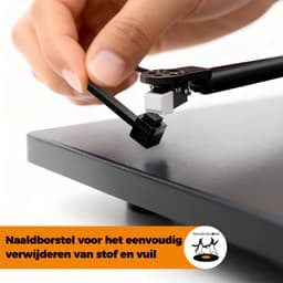 Pinguïn Records VinylCare ProBrush - Hoogwaardige platenborstel – Complete 3-delige set – Inclusief naald- en schoonmaakborstel - Antistatische platenborstel – LP borstel – Platenreiniger voor vinyl — thumbnail 4