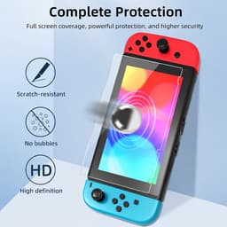 Screenprotector geschikt voor Nintendo Switch 1 met montage frame - Set van 3 stuks - Sounix - Screenprotector Tempered Glass - Gehard Glas — thumbnail 3