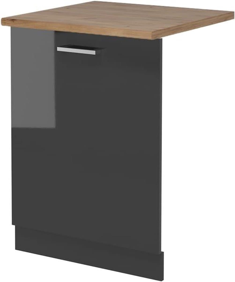 Vaatwasserpaneel - Keukenfront - Keuken Inrichting - Geïntegreerde Stijl - 60 cm - Antraciet Hoogglans — afbeelding 1